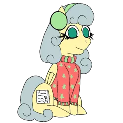 Size: 800x800 | Tagged: safe, artist:mintymelody, derpibooru import, oc, oc:rainbow ribbon, unofficial characters only, earth pony, derpibooru community collaboration, 2021 community collab, clothes, image, png, simple background, solo, sweater, transparent background