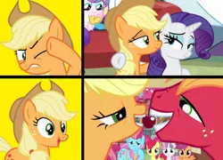 Size: 1784x1284 | Tagged: safe, derpibooru import, edit, edited screencap, screencap, apple bloom, applejack, big macintosh, cup cake, princess flurry heart, rarity, scootaloo, shining armor, sweetie belle, alicorn, earth pony, pony, unicorn, winterchilla, best gift ever, hearts and hooves day (episode), applecest, applemac, background pony strikes again, brother and sister, cutie mark crusaders, female, hotline bling, image, incest, lesbian, male, meme, png, rarijack, shipping, siblings, straight