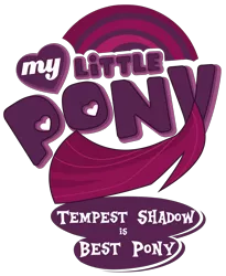 Size: 1754x2143 | Tagged: safe, artist:magicalicorn, derpibooru import, edit, fizzlepop berrytwist, tempest shadow, best pony, image, logo, logo edit, logo parody, my little pony logo, png, simple background, title card, transparent background