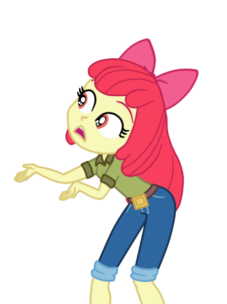 Size: 1062x1426 | Tagged: safe, artist:gmaplay, derpibooru import, apple bloom, eqg summertime shorts, equestria girls, the canterlot movie club, apple bloom's bow, bow, hair bow, hand on hip, image, png, simple background, solo, transparent background