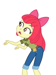 Size: 1062x1426 | Tagged: safe, artist:gmaplay, derpibooru import, apple bloom, eqg summertime shorts, equestria girls, the canterlot movie club, apple bloom's bow, bow, hair bow, hand on hip, image, png, simple background, solo, transparent background