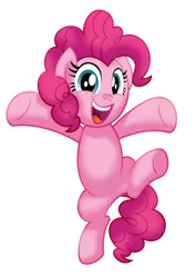 Size: 1024x1448 | Tagged: safe, artist:aleximusprime, derpibooru import, pinkie pie, cute, diapinkes, happy, image, jumping, looking at you, png, simple background, smiling, solo, transparent background