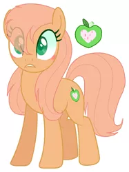 Size: 1059x1417 | Tagged: safe, artist:fmdama, derpibooru import, oc, unofficial characters only, earth pony, pony, blushing, cutie mark, earth pony oc, eye clipping through hair, female, filly, image, offspring, parent:big macintosh, parent:fluttershy, parents:fluttermac, png, simple background, white background