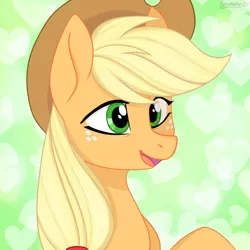 Size: 1024x1024 | Tagged: safe, artist:chickenbrony, derpibooru import, applejack, earth pony, pony, applejack's hat, bust, cowboy hat, cute, hat, icon, image, png, portrait, smiling, solo