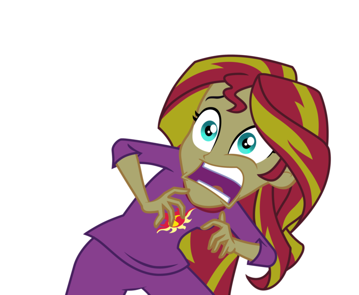 Size: 2701x2221 | Tagged: safe, artist:riariirii2, derpibooru import, sunset shimmer, equestria girls, rainbow rocks, clothes, exploitable meme, faic, female, image, open mouth, pajamas, png, scared, simple background, solo, sunset screamer, transparent background, vector