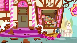 Size: 1280x720 | Tagged: safe, derpibooru import, screencap, hearts and hooves day (episode), background, image, no pony, png, ponyville, scenic ponyville, sugarcube corner