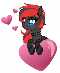 Size: 2605x3145 | Tagged: safe, artist:rioshi, artist:starshade, derpibooru import, oc, oc:scarlet harmony, unofficial characters only, bat pony, pony, base used, bat pony oc, bat wings, commission, cute, female, heart, heart eyes, image, mare, png, simple background, solo, white background, wingding eyes, wings, ych result, your character here