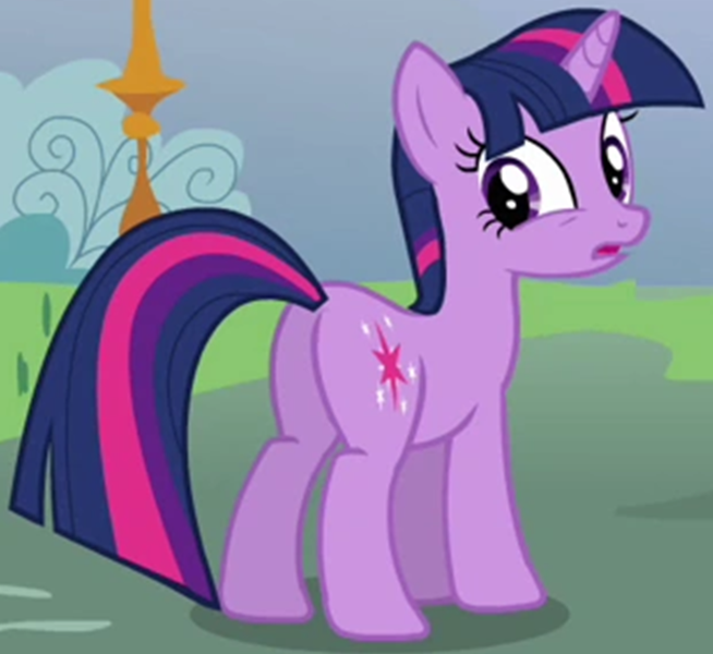 Size: 930x853 | Tagged: safe, derpibooru import, screencap, twilight sparkle, pony, unicorn, magic duel, butt, cropped, featureless crotch, female, image, mare, plot, png, solo, twibutt, unicorn twilight