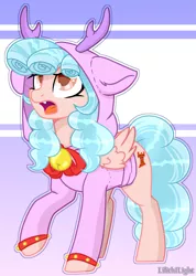 Size: 1493x2100 | Tagged: safe, artist:cloud-fly, artist:lilith1light, derpibooru import, cozy glow, pegasus, pony, alternate hairstyle, base used, bell, clothes, costume, cozybetes, cute, fangs, female, hoodie, image, kigurumi, older, older cozy glow, open mouth, png, raised hoof, solo