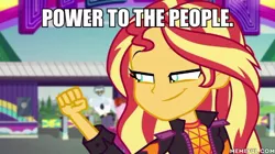 Size: 600x337 | Tagged: safe, derpibooru import, edit, edited screencap, screencap, sunset shimmer, equestria girls, equestria girls series, sunset's backstage pass!, spoiler:eqg series (season 2), caption, image, image macro, jpeg, meme, memeful.com, text