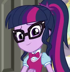 Size: 1040x1068 | Tagged: safe, derpibooru import, screencap, sci-twi, twilight sparkle, dance magic, equestria girls, spoiler:eqg specials, cropped, cute, image, looking at you, png, sci-twi outfits, solo, twiabetes