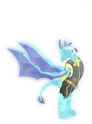 Size: 5858x7870 | Tagged: safe, alternate version, artist:lincolnbrewsterfan, derpibooru import, edit, editor:nc-tv, princess ember, dragon, clothes, cosplay, costume, crystal dragon, crystalline, derpibooru exclusive, dragoness, eyes closed, female, image, mortal kombat, png, simple background, smiling, solo, spread wings, standing, transparent background, wings