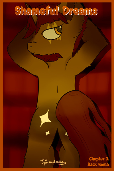 Size: 1000x1500 | Tagged: questionable, artist:spiroudada, derpibooru import, oc, pony, unicorn, back, book cover, cover, image, jpeg, male, nudity, sexy, solo, solo male, stallion