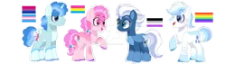 Size: 1280x363 | Tagged: safe, artist:brenxdipity, artist:flutterbases, artist:lazuli0209, artist:yoshiniyuriyaya, derpibooru import, double diamond, night glider, party favor, sugar belle, earth pony, pegasus, pony, unicorn, alternate hairstyle, asexual, asexual pride flag, bandage, base used, bisexual pride flag, deviantart watermark, equal four, female, gay pride flag, headcanon, image, lgbt headcanon, male, mare, markings, obtrusive watermark, open mouth, pansexual, pansexual pride flag, png, pride, pride flag, raised hoof, redesign, scar, sexuality headcanon, simple background, stallion, trans male, transgender, transgender pride flag, transparent background, unshorn fetlocks, watermark