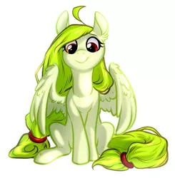 Size: 591x604 | Tagged: safe, derpibooru import, oc, oc:lemony light, unofficial characters only, pegasus, pony, female, image, jpeg, mare, pegasus oc, simple background, solo, white background, wings