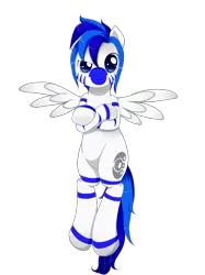 Size: 1024x1366 | Tagged: safe, artist:evomanaphy, derpibooru import, oc, oc:fifty percent, unofficial characters only, hybrid, original species, pegasus, zebra, zony, flying, image, looking at you, old cutie mark, png, simple background, smiling, smiling at you, solo, spread wings, transparent background, wings