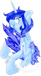Size: 2170x4026 | Tagged: semi-grimdark, artist:silentwolf-oficial, derpibooru import, oc, oc:silent wolf, unofficial characters only, pony, unicorn, crystal, horn, image, png, signature, simple background, solo, transparent background, unicorn oc, watermark