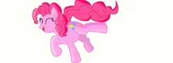 Size: 1051x384 | Tagged: safe, artist:maverickmam, derpibooru import, pinkie pie, earth pony, pony, eyes closed, female, image, jpeg, mare, simple background, smiling, white background