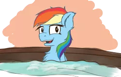 Size: 7637x4851 | Tagged: safe, artist:simplesample, derpibooru import, rainbow dash, pegasus, pony, bathing, bathtub, chest fluff, image, looking to side, open mouth, png, simple background, solo, transparent background, wings
