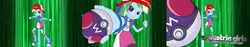 Size: 1740x330 | Tagged: safe, artist:pedantczepialski, derpibooru import, rainbow dash, equestria girls, alternate universe, equestria girls: the parody series, image, master ball, png, pokéball, pokémon