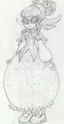 Size: 2174x4201 | Tagged: safe, artist:redfern05, derpibooru import, sci-twi, twilight sparkle, equestria girls, equestria girls series, holidays unwrapped, spoiler:eqg series (season 2), cornucopia costumes, image, jpeg, monochrome, pencil drawing, solo, traditional art