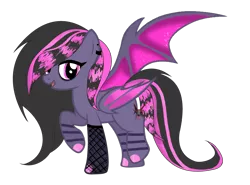 Size: 2846x2107 | Tagged: safe, artist:nightfoxgangsters, derpibooru import, oc, oc:zoe, unofficial characters only, bat pony, bat pony oc, bat wings, emo, female, image, png, simple background, solo, transparent background, wings