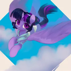 Size: 2048x2048 | Tagged: safe, artist:tingsan, derpibooru import, twilight sparkle, twilight sparkle (alicorn), alicorn, pony, clothes, flying, image, jpeg, solo