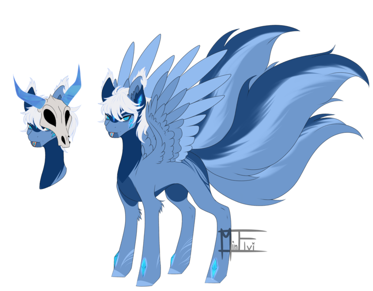 Size: 4760x3712 | Tagged: safe, artist:minelvi, derpibooru import, oc, unofficial characters only, pegasus, pony, bust, duo, image, multiple tails, pegasus oc, png, signature, simple background, transparent background, two toned wings, wings