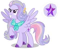 Size: 1144x908 | Tagged: safe, artist:venomous-cookietwt, derpibooru import, oc, pegasus, pony, female, image, magical lesbian spawn, mare, offspring, parent:rainbow dash, parent:starlight glimmer, parents:glimmerdash, png, simple background, solo, transparent background, vector