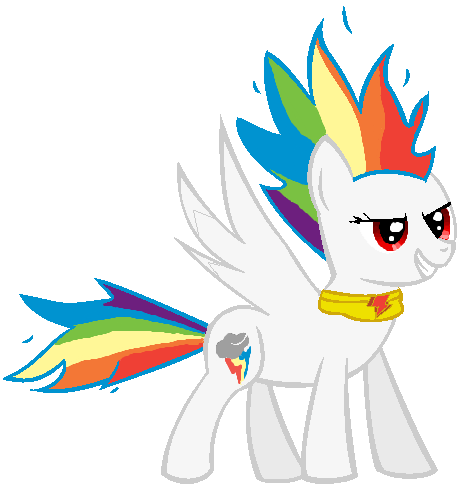 Size: 469x490 | Tagged: safe, artist:maverickmam, derpibooru import, rainbow dash, pegasus, pony, image, png, simple background, solo, super rainbow dash, white background