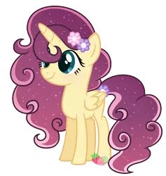 Size: 1444x1521 | Tagged: safe, artist:strawberry-spritz, derpibooru import, oc, alicorn, pony, female, image, magical lesbian spawn, offspring, parent:fluttershy, parent:princess luna, parents:lunashy, png, simple background, solo, teenager, transparent background