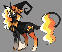 Size: 1163x973 | Tagged: safe, artist:wanderingpegasus, derpibooru import, oc, unofficial characters only, classical unicorn, pony, unicorn, bow, cape, clothes, cloven hooves, curved horn, female, halloween, hat, holiday, horn, image, leonine tail, mare, png, simple background, solo, unshorn fetlocks, witch hat