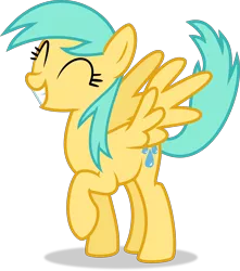 Size: 5980x6777 | Tagged: safe, artist:thatusualguy06, derpibooru import, sunshower raindrops, pegasus, pony, .svg available, absurd resolution, cute, derpibooru exclusive, eyes closed, female, image, mare, png, raised hoof, raised tail, simple background, solo, tail, transparent background, vector