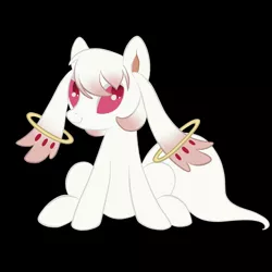 Size: 2400x2400 | Tagged: safe, artist:okapifeathers, derpibooru import, ponified, pony, image, incubator (species), jpeg, kyubey, puella magi madoka magica, simple background, solo