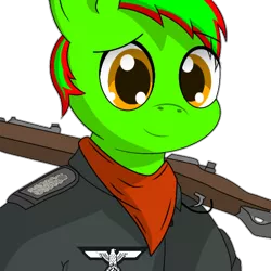 Size: 480x480 | Tagged: safe, artist:renoinstant's, derpibooru import, oc, oc:ytsegreen, pony, unicorn, german soldier, image, kar98k, nazi, oberst, png, solo, wehrmacht, world war ii