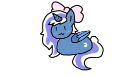 Size: 1009x610 | Tagged: safe, artist:moccacino-latte, derpibooru import, oc, oc:fleurbelle, unofficial characters only, alicorn, pony, :3, alicorn oc, blushing, bow, female, hair bow, horn, image, mare, png, ponyloaf, simple background, solo, transparent background, wings