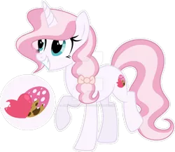 Size: 1280x1110 | Tagged: safe, artist:auroranovasentry, derpibooru import, oc, oc:cookie charm, pony, unicorn, deviantart watermark, female, image, mare, obtrusive watermark, offspring, parent:pinkie pie, parent:pokey pierce, parents:pokeypie, png, simple background, solo, transparent background, watermark