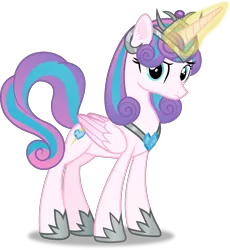 Size: 8061x8761 | Tagged: safe, artist:frownfactory, derpibooru import, princess flurry heart, alicorn, pony, adult flurry heart, crown, female, horn, image, jewelry, magic, mare, older, older flurry heart, png, regalia, simple background, solo, transparent background, vector, wings