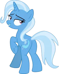 Size: 8386x10490 | Tagged: safe, artist:alandssparkle, derpibooru import, trixie, pony, unicorn, road to friendship, butt, cutie mark, female, image, lidded eyes, looking at you, looking back, looking back at you, mare, plot, png, raised hoof, simple background, solo, tail, transparent background, vector, we're friendship bound