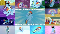 Size: 1987x1117 | Tagged: safe, derpibooru import, edit, edited screencap, editor:quoterific, screencap, honey curls, mare e. lynn, rainbow dash, zapp, pegasus, pony, boast busters, daring don't, do princesses dream of magic sheep, every little thing she does, friendship is magic, may the best pet win, pinkie pride, power ponies (episode), princess twilight sparkle (episode), tanks for the memories, the cutie re-mark, the mysterious mare do well, the saddle row review, twilight's kingdom, alternate timeline, apocalypse dash, backwards ballcap, baseball cap, cap, cloud, crystal war timeline, drink, eyes closed, faic, female, flying, hat, helmet, i'll fly, image, mind control, open mouth, png, power ponies, rainbow, rainbow dash day, rainbow power, smug, smugdash, solo, sombra soldier, sunglasses