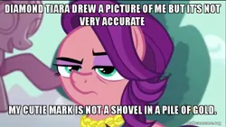 Size: 800x450 | Tagged: safe, derpibooru import, edit, edited screencap, screencap, spoiled rich, crusaders of the lost mark, caption, female, gold digger, image, image macro, imminent grounding, imminent spanking, jpeg, meme, solo, text, wrong cutie mark