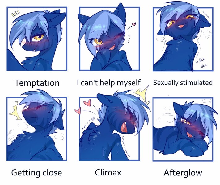 Size: 1024x863 | Tagged: questionable, artist:swaybat, derpibooru import, oc, oc:dark straw, unofficial characters only, hybrid, pony, zony, aftersex, blushing, chart, expressions, female, floppy ears, gritted teeth, image, implied cunnilingus, implied oral, implied sex, jpeg, lewd emotions, looking at you, mare, meme, offscreen character, one eye closed, open mouth, orgasm, pov, shivering, solo, solo female, sweat, wink