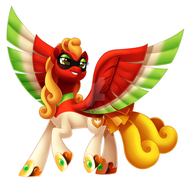 Size: 1600x1544 | Tagged: safe, artist:centchi, derpibooru import, oc, oc:ho-oh, ponified, ho-oh, pegasus, poképony, pony, colored wings, commission, crossover, female, image, mare, multicolored wings, png, pokémon, simple background, solo, spread wings, transparent background, watermark, wings