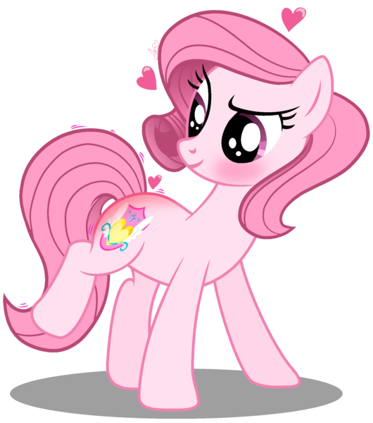 Size: 1912x2163 | Tagged: suggestive, artist:muhammad yunus, derpibooru import, oc, oc:annisa trihapsari, unofficial characters only, earth pony, pony, alternate hairstyle, blushing, female, heart, image, mare, oops, png, red butt, simple background, smiling, solo, transparent background