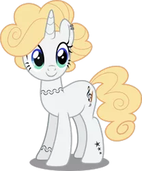 Size: 2235x2683 | Tagged: safe, artist:decprincess, derpibooru import, oc, oc:caley, pony, unicorn, cute, ear piercing, female, image, mare, piercing, png, simple background, smiling, solo, tattoo, transparent background, vector