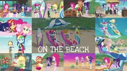 Size: 1958x1102 | Tagged: safe, derpibooru import, edit, edited screencap, editor:quoterific, screencap, applejack, fluttershy, pinkie pie, rainbow dash, rarity, sci-twi, sunset shimmer, twilight sparkle, crab, human, aww... baby turtles, blue crushed, equestria girls, equestria girls series, friendship math, lost and found, the salty sails, too hot to handle, turf war, unsolved selfie mysteries, x marks the spot, applejack's hat, barefoot, beach, cap, clothes, cowboy hat, duo, duo female, eyes closed, feet, female, geode of empathy, geode of fauna, geode of shielding, geode of sugar bombs, geode of super speed, geode of super strength, geode of telekinesis, hat, humane five, humane seven, humane six, image, lifejacket, magazine, magical geodes, male, one eye closed, open mouth, png, sandals, sitting, smiling, sunglasses, sunset, swimsuit, teeth, treasure chest, treasure hunting, treasure map, trio, trio female, wink