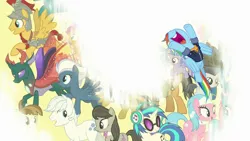 Size: 1920x1080 | Tagged: safe, derpibooru import, screencap, aloe, daring do, double diamond, featherweight, flash magnus, lotus blossom, night glider, octavia melody, pharynx, quibble pants, rainbow dash, rumble, sky stinger, smolder, thunderlane, vinyl scratch, wind sprint, changedling, changeling, earth pony, pegasus, pony, the last problem, image, male, nose in the air, older, older rainbow dash, open mouth, png, prince pharynx, the magic of friendship grows, uvula, volumetric mouth