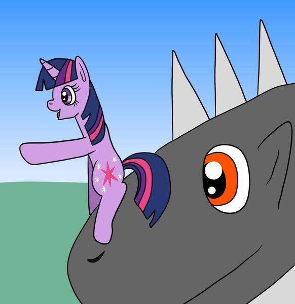 Size: 1280x1320 | Tagged: safe, artist:platinumdrop, derpibooru import, twilight sparkle, oc, oc:godzilla, kaiju, unicorn, godzilla, godzilla (series), image, jpeg, request, unicorn twilight