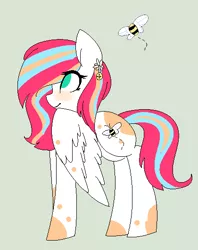 Size: 420x531 | Tagged: safe, artist:f-lowers088, derpibooru import, oc, oc:honey bee, unofficial characters only, bee, insect, pegasus, pony, blushing, cutie mark, female, image, mare, pegasus oc, png, simple background, solo, wings