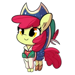 Size: 2250x2250 | Tagged: safe, artist:tjpones, derpibooru import, apple bloom, earth pony, pony, on your marks, adorable face, adorabloom, boots, chibi, clothes, cowboy boots, cowboy hat, cowgirl, cowgirl outfit, cute, female, filly, hat, image, lederhosen, png, shoes, simple background, skirt, solo, transparent background, white background